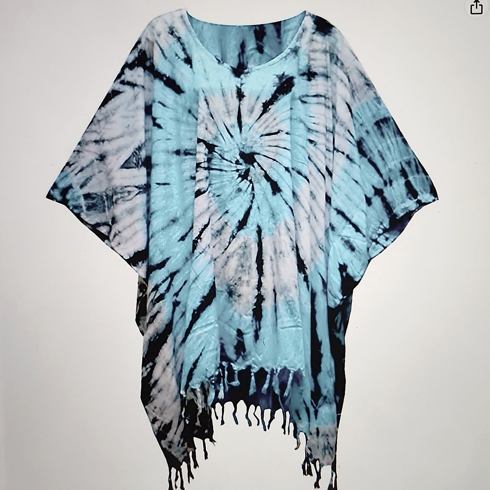 NEW!! Tie Dye Poncho Kaftan Tunic Cover-Up PLUS SIZE 1X-4X